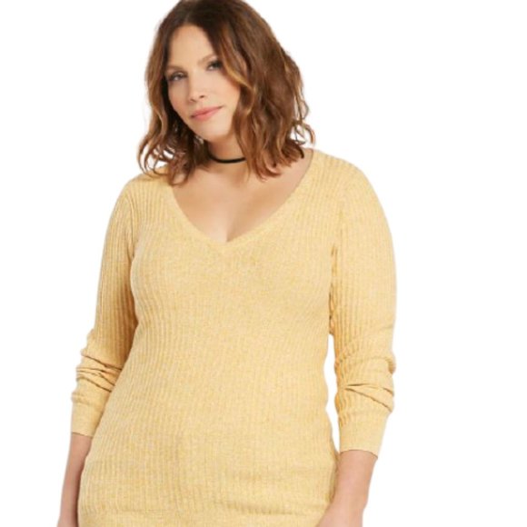 torrid Sweaters - Torrid Ribbed Knit V-Neck Sweater Plus Size 4X